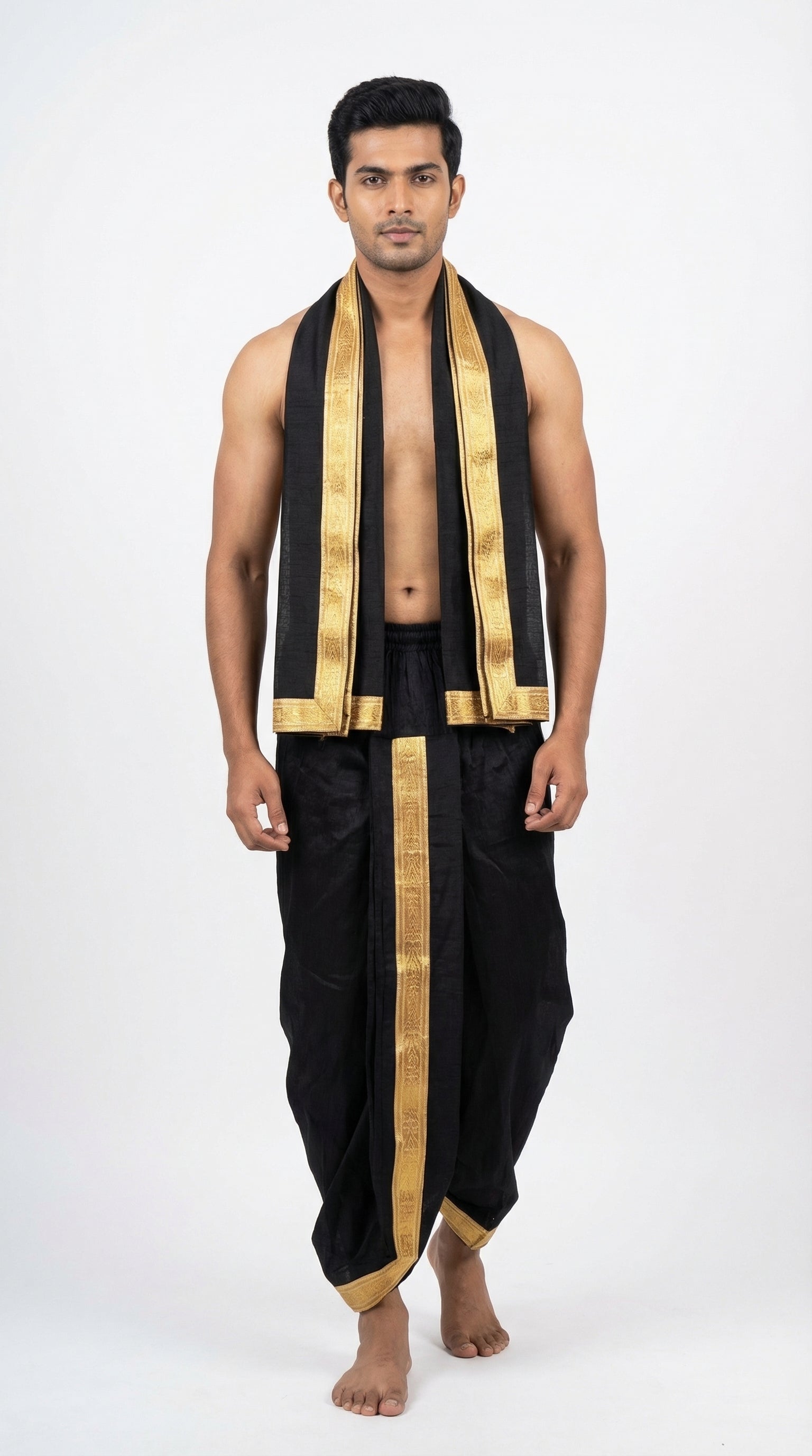 MUSTURD YELLOW DHOTI UPARNA