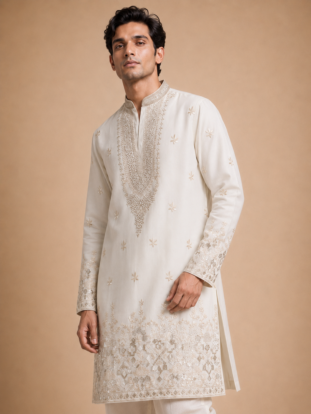 IVORY ROYAL EMBROIDERED KURTA SET
