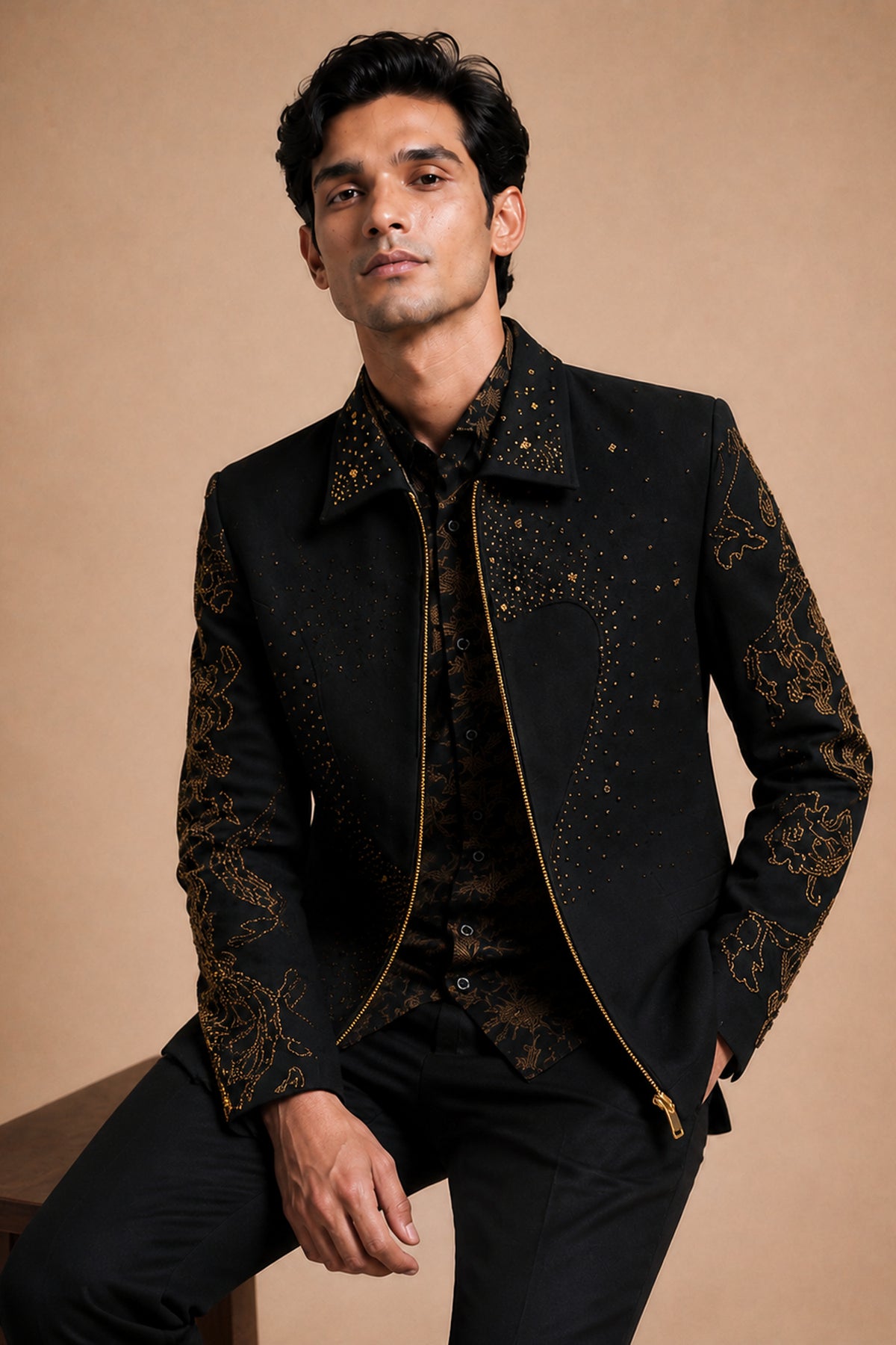 BLACK DESIGNER INDO-WESTERN
