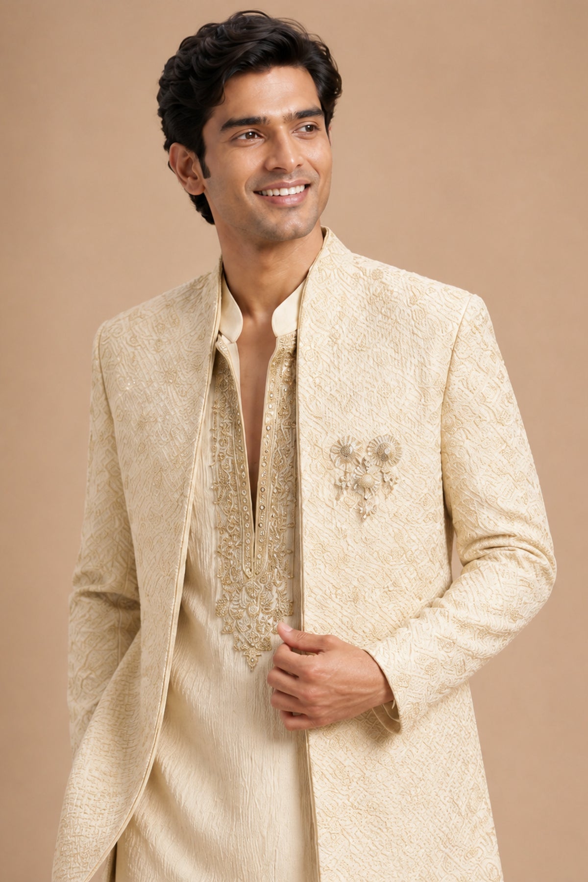 IVORY EMBROIDERED INDOWESTERN