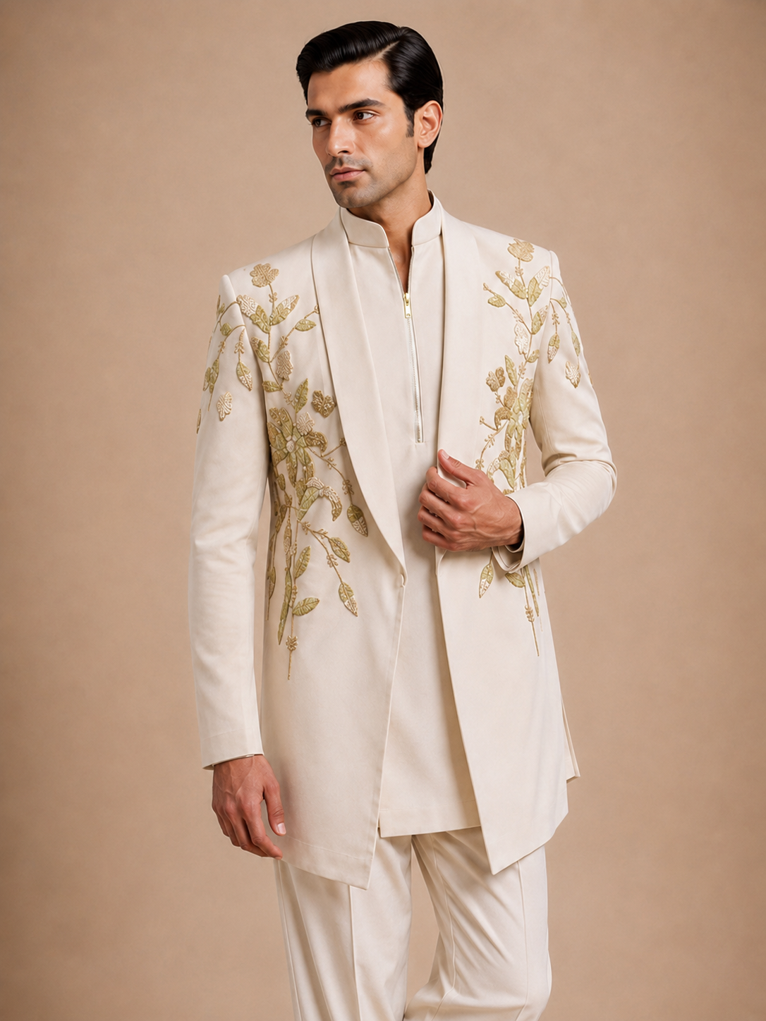 IVORY FLORAL MAJESTY INDO-WESTERN