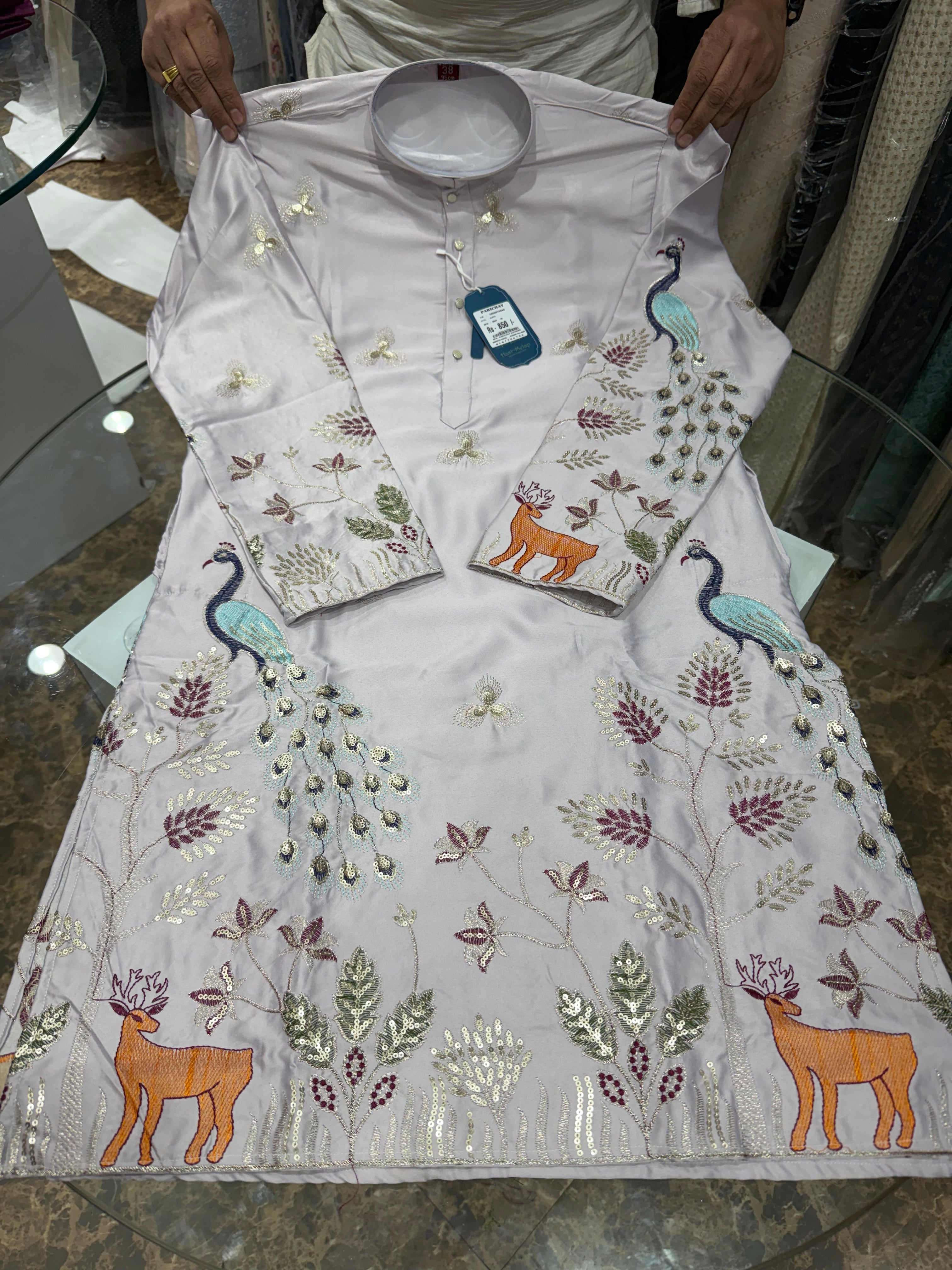 LAVENDER PANELLING KURTA