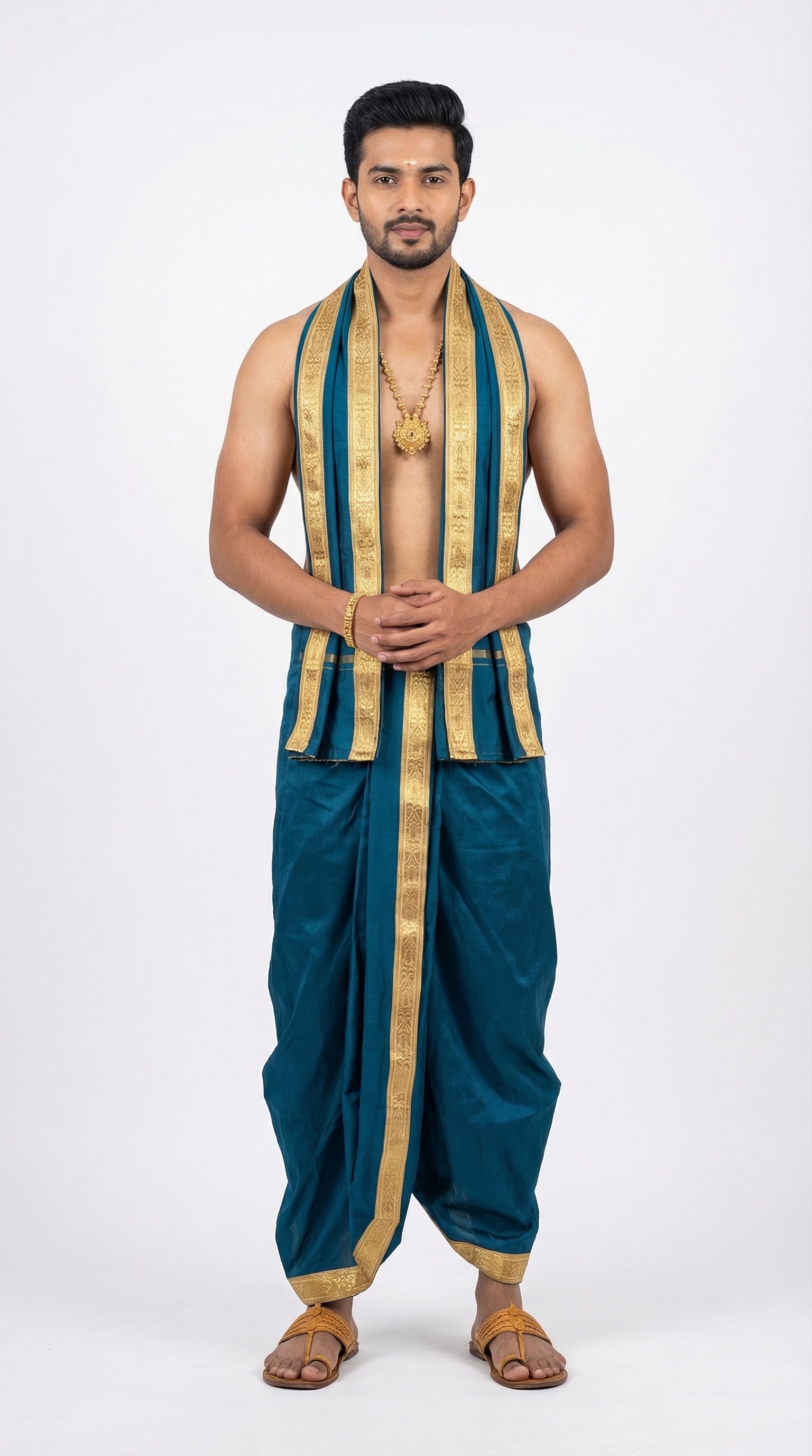 MUSTURD YELLOW DHOTI UPARNA