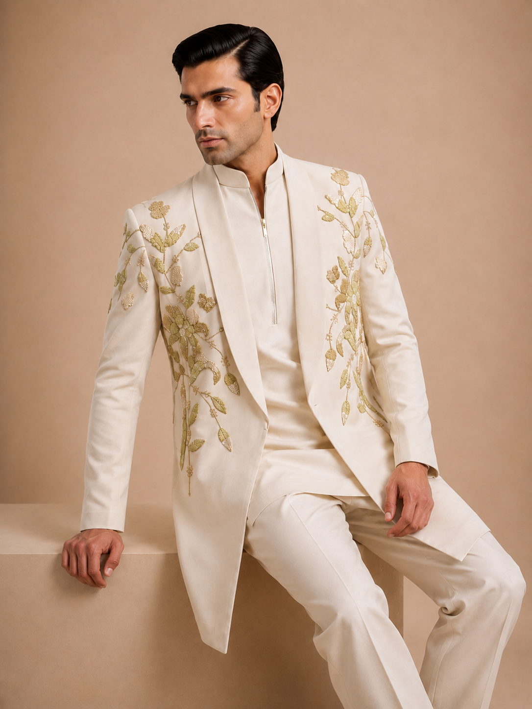 IVORY FLORAL MAJESTY INDO-WESTERN