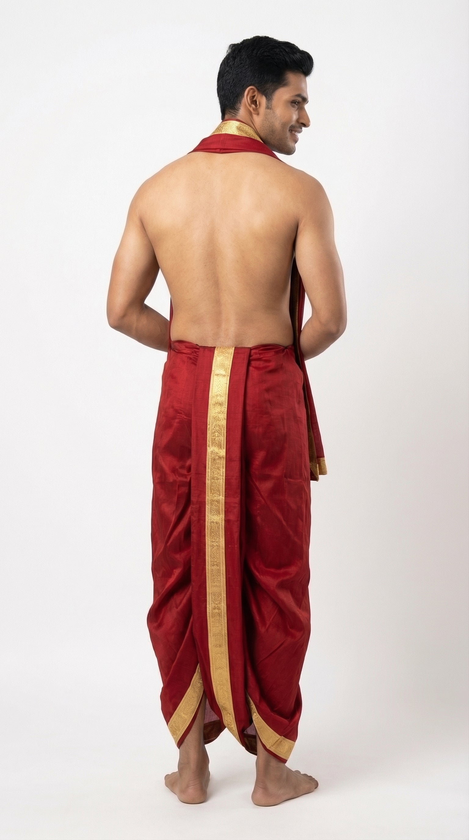 MUSTURD YELLOW DHOTI UPARNA