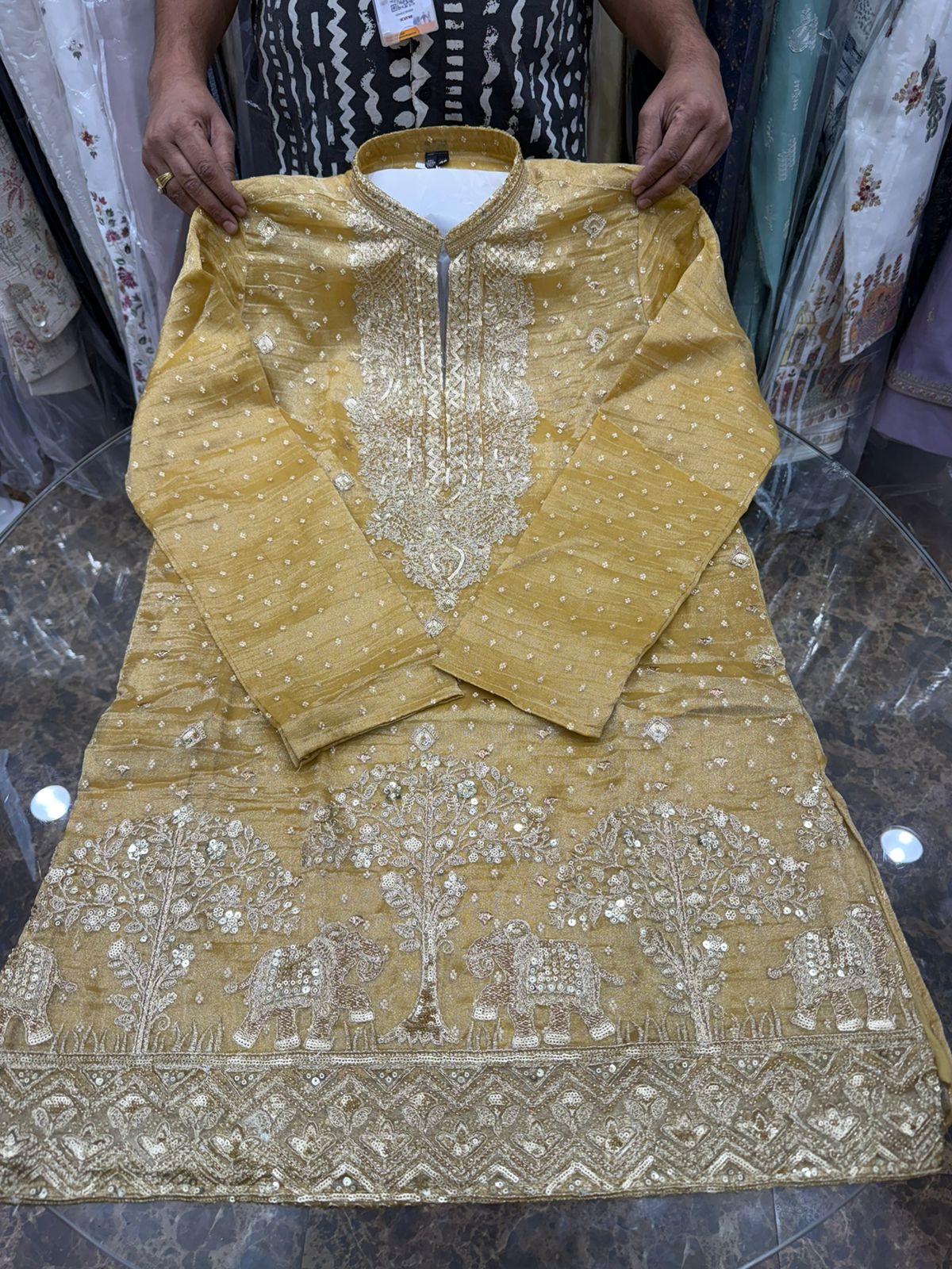 YELLOW EMBROIDERY KURTA