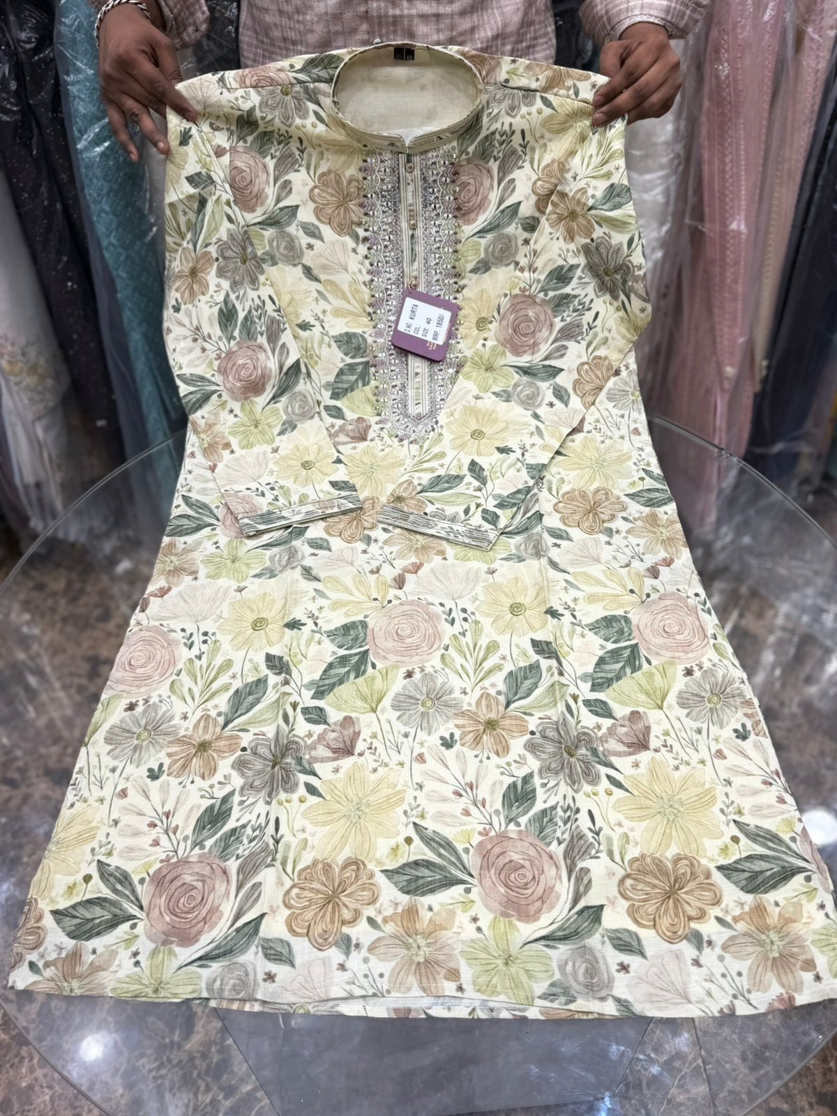 DESIGNER KURTA WITH FLOWER PRINT