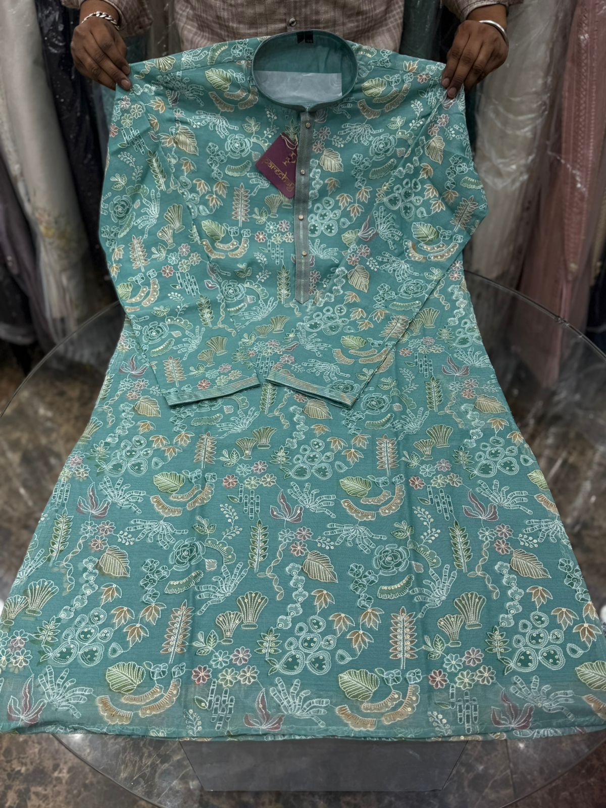 DESIGNER KURTA WITH LEAF PRINT