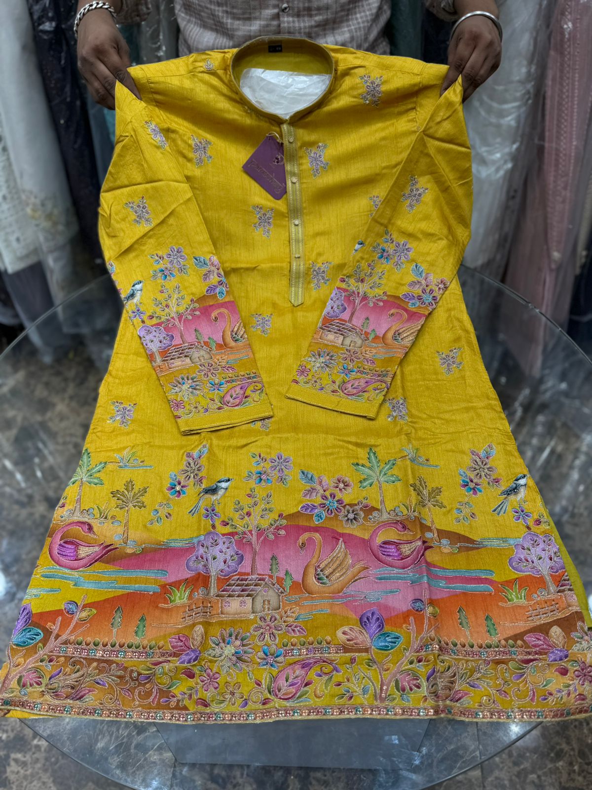 DESIGNER KURTA WITH HAND EMBROIDERY