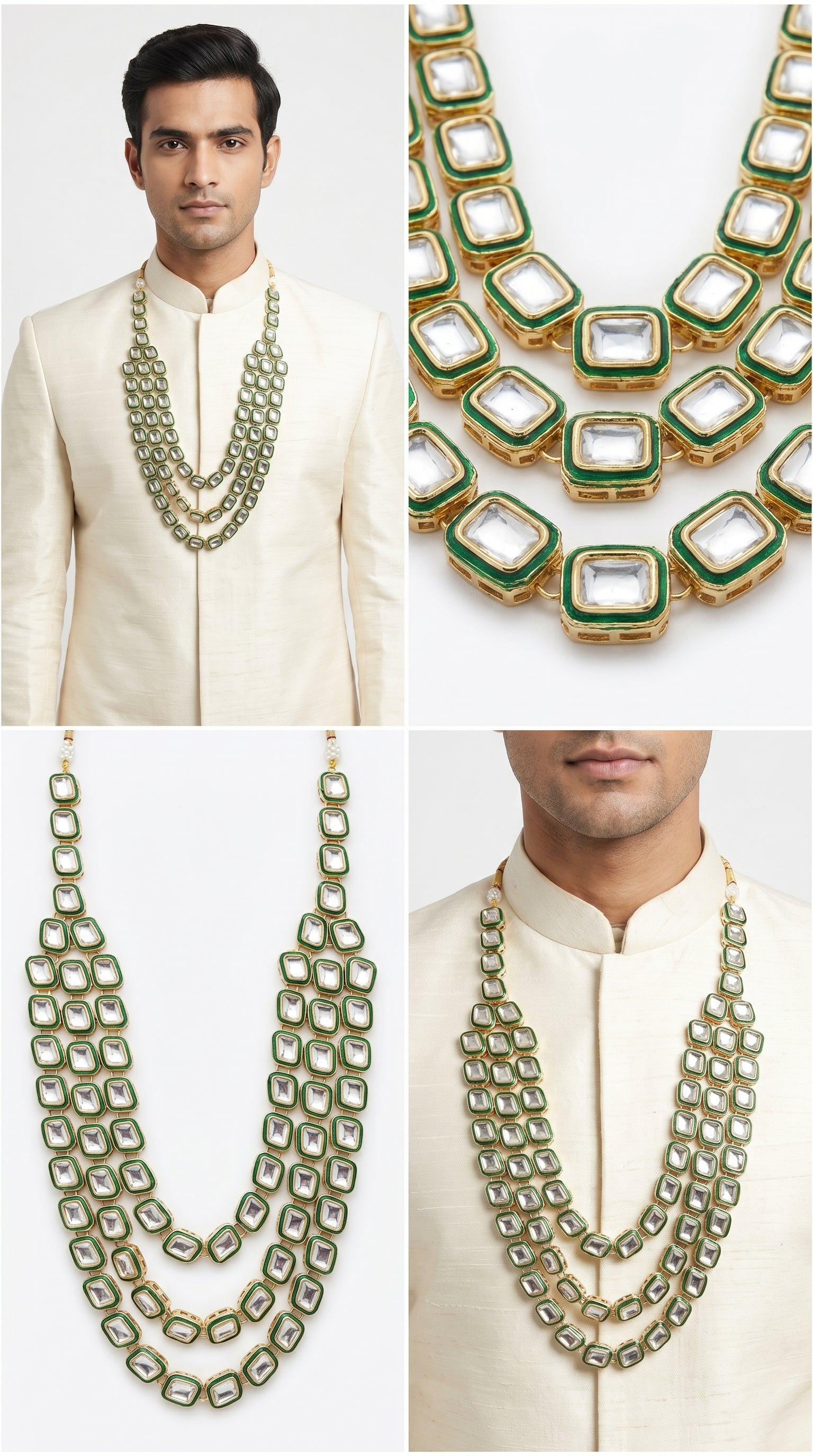 Modern Maharaja Green Enamel Groom’s Mala