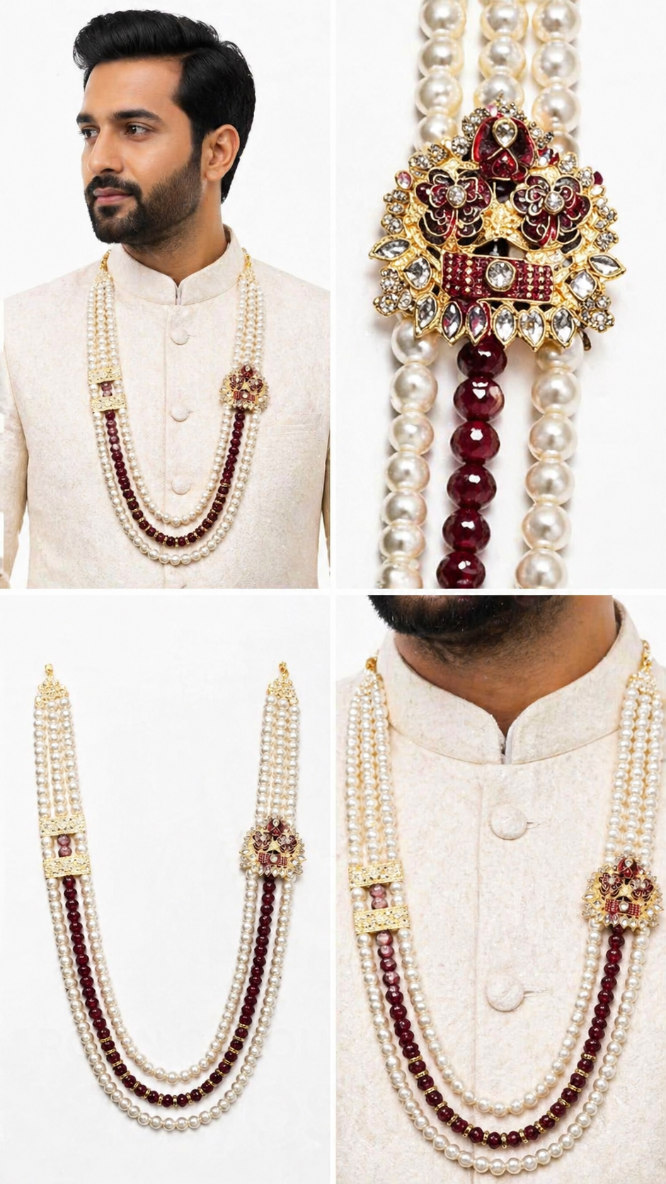 Imperial Pearl & Garnet-Tone Layered Necklace