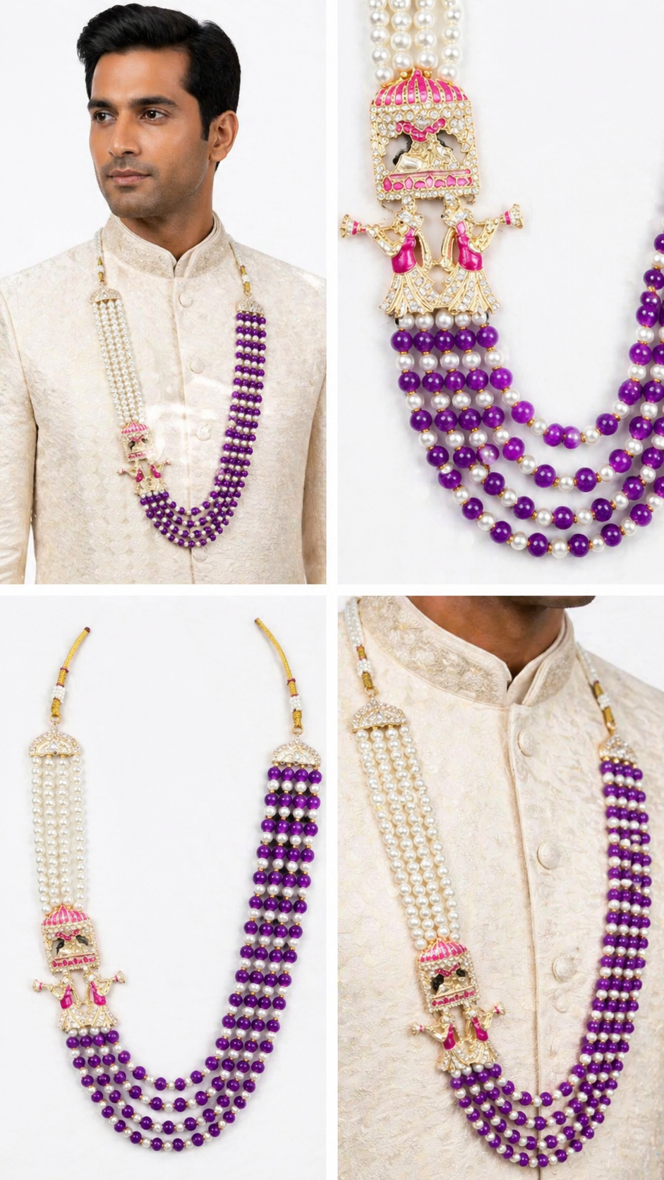 Imperial Palki Motif Four-Layered Mala