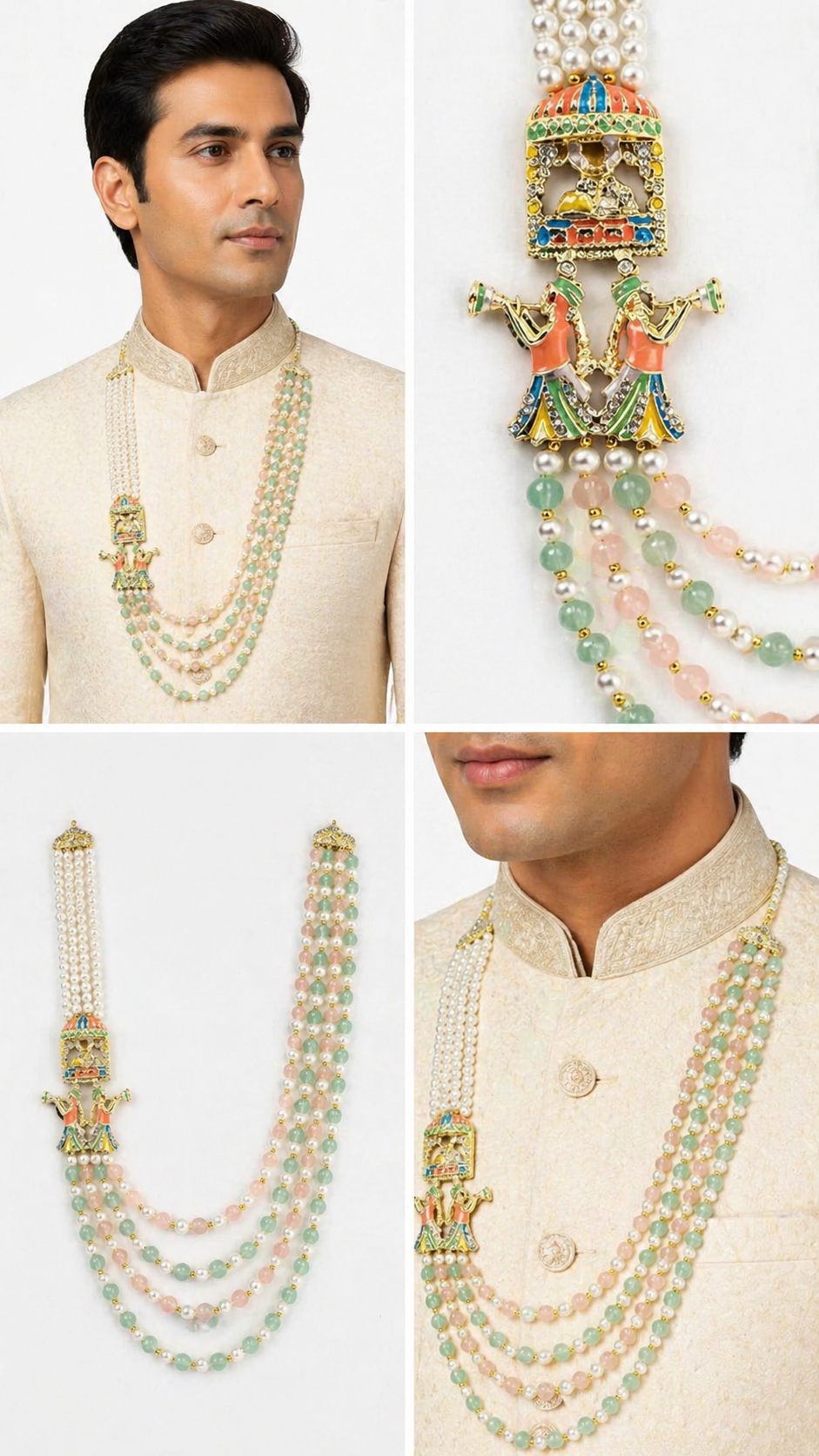 Royal Pastel Multitone Meenakari Mala
