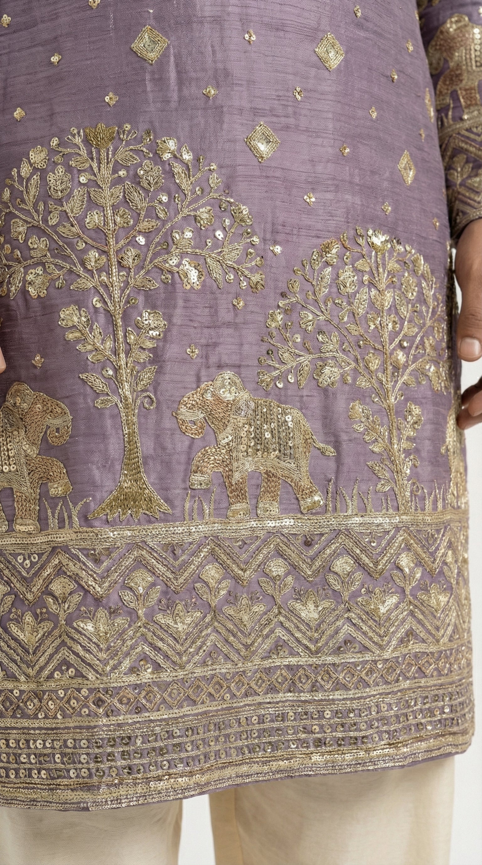 PURPLE EMBROIDERED KURTA