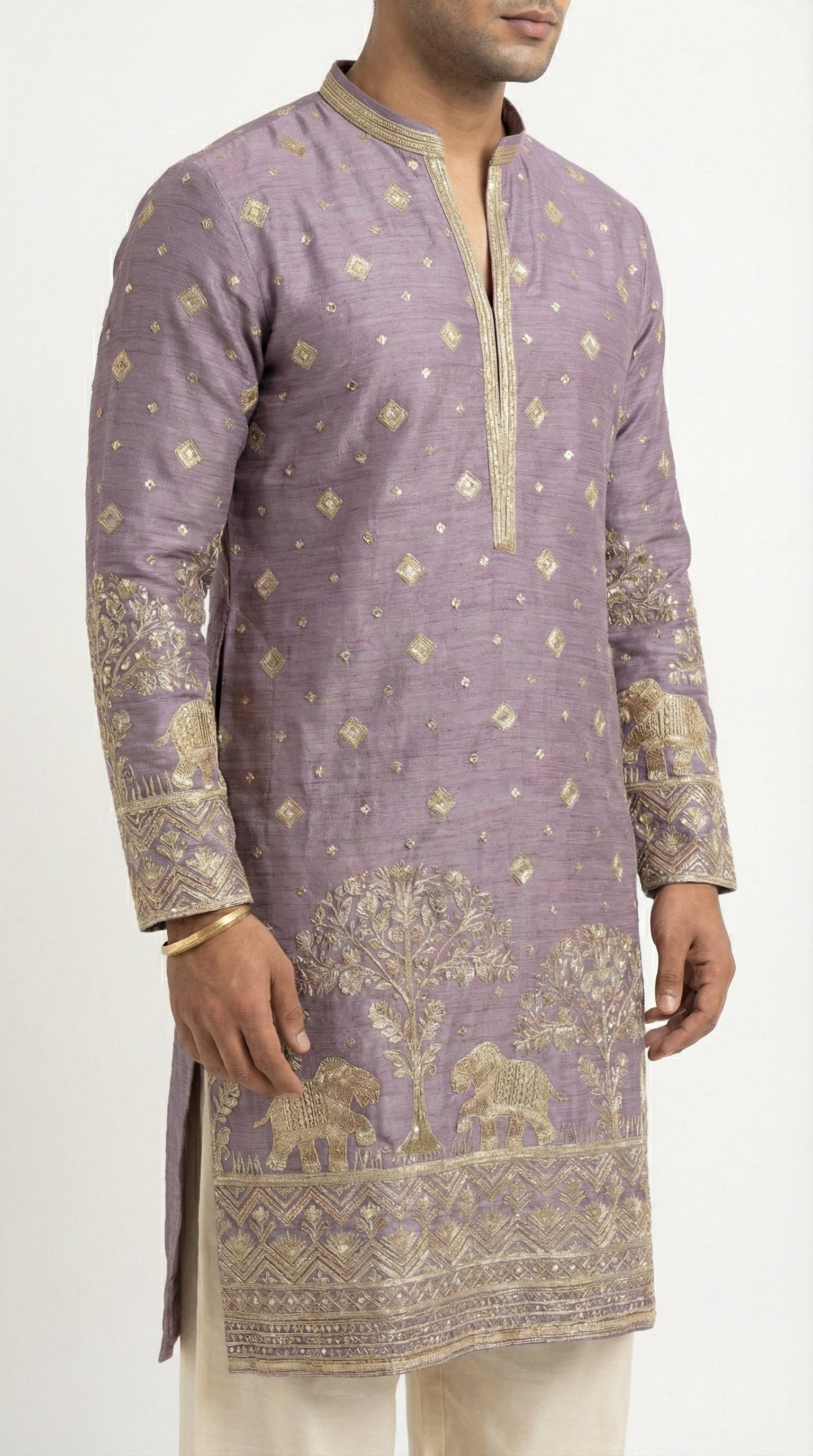 PURPLE EMBROIDERED KURTA