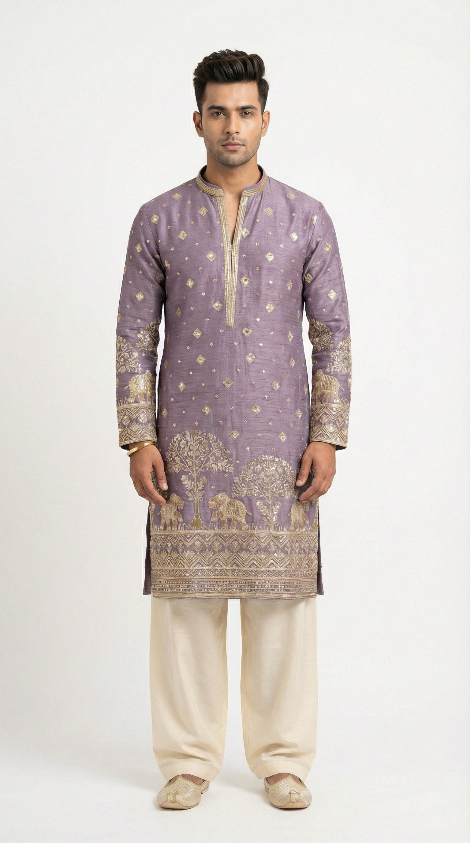 PURPLE EMBROIDERED KURTA
