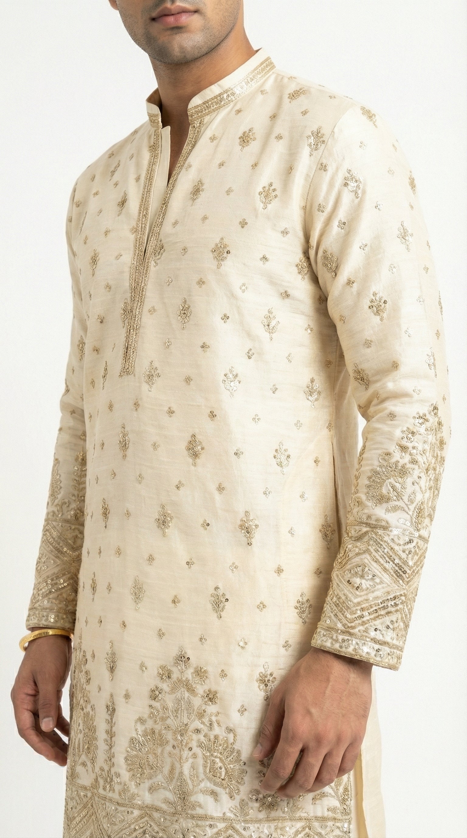IVORY EMBROIDERED KURTA