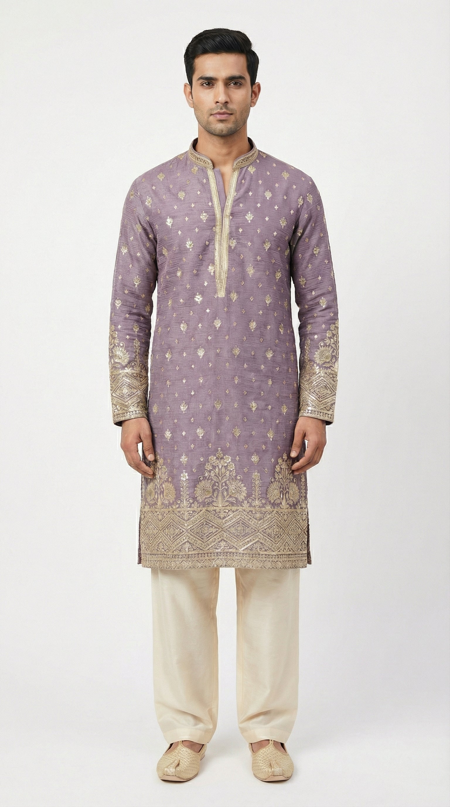 OMBRE PURPLE EMBROIDERED KURTA
