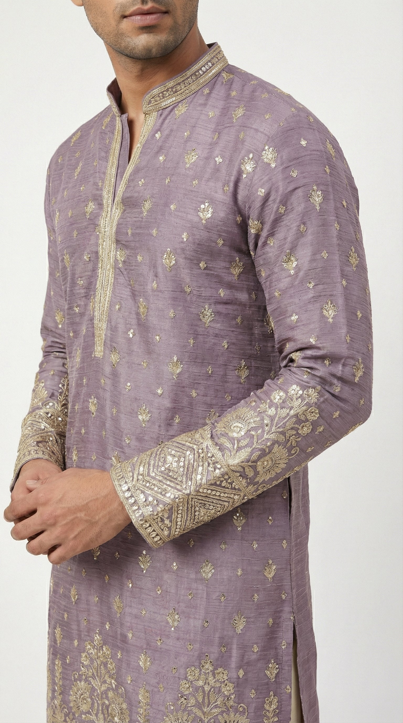 OMBRE PURPLE EMBROIDERED KURTA
