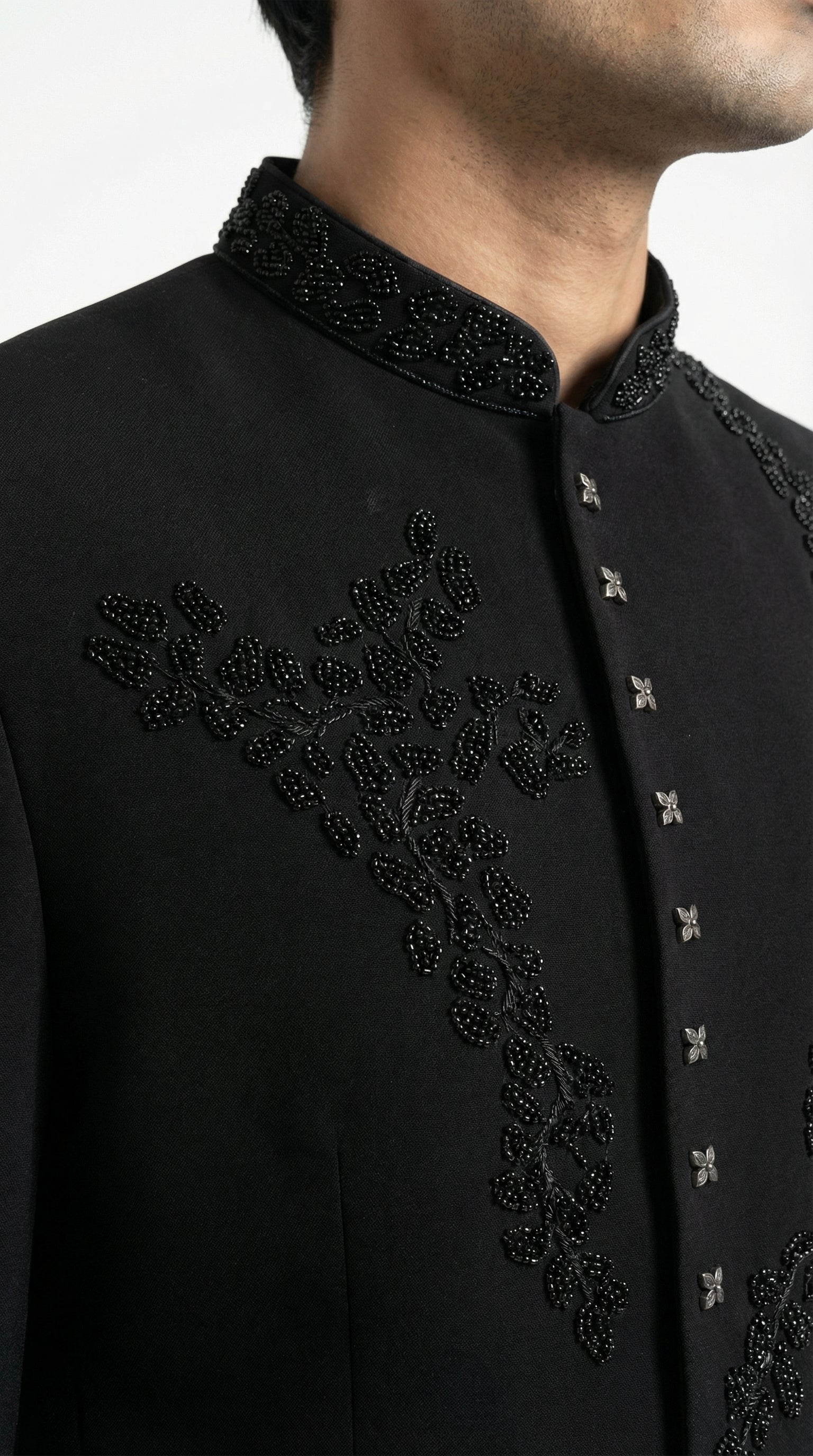 BLACK JACQUARD JODHPURI