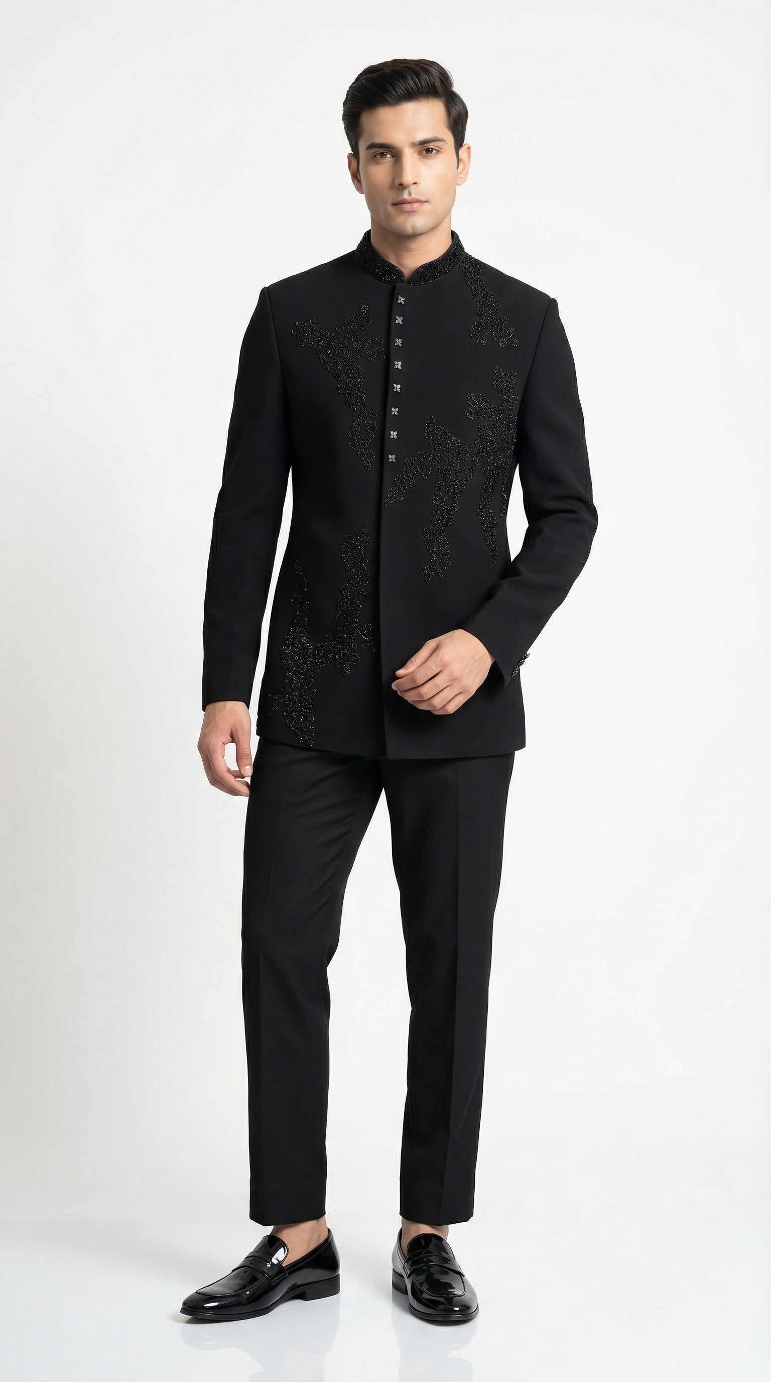 BLACK JACQUARD JODHPURI
