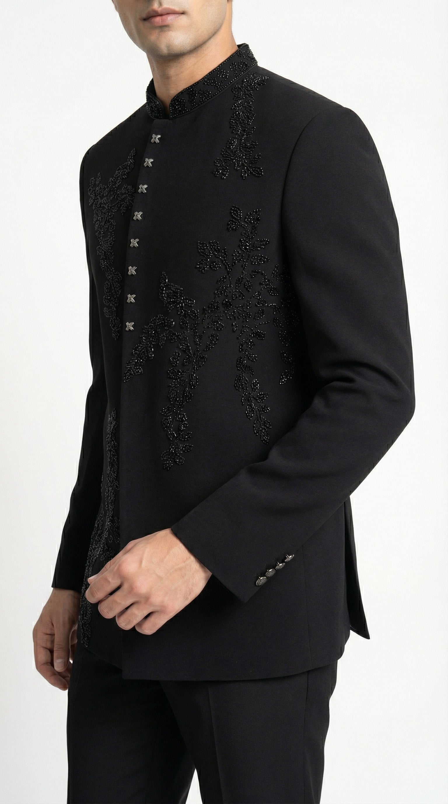 BLACK JACQUARD JODHPURI