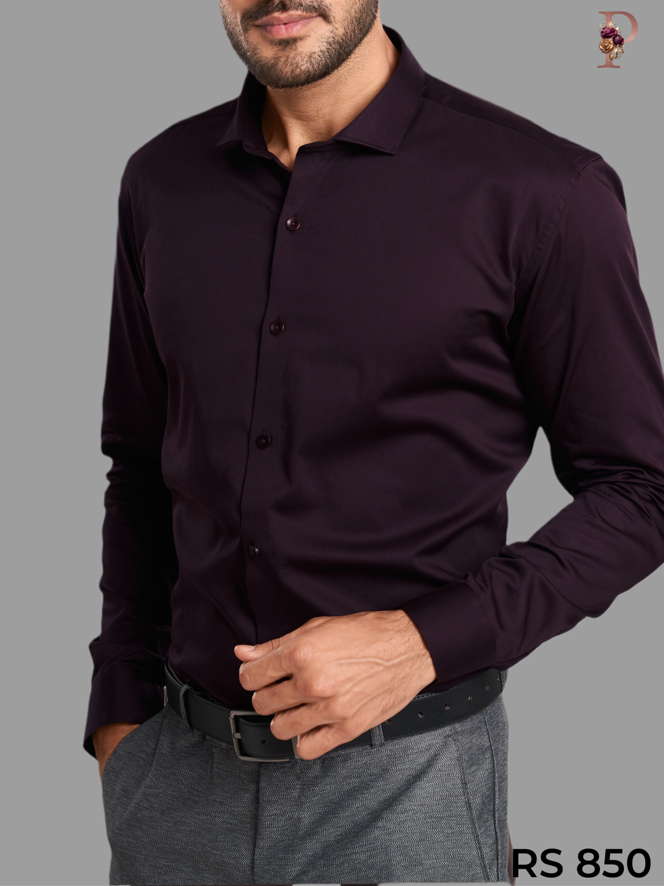 FORMAL SHIRT IN WINE COLOUR