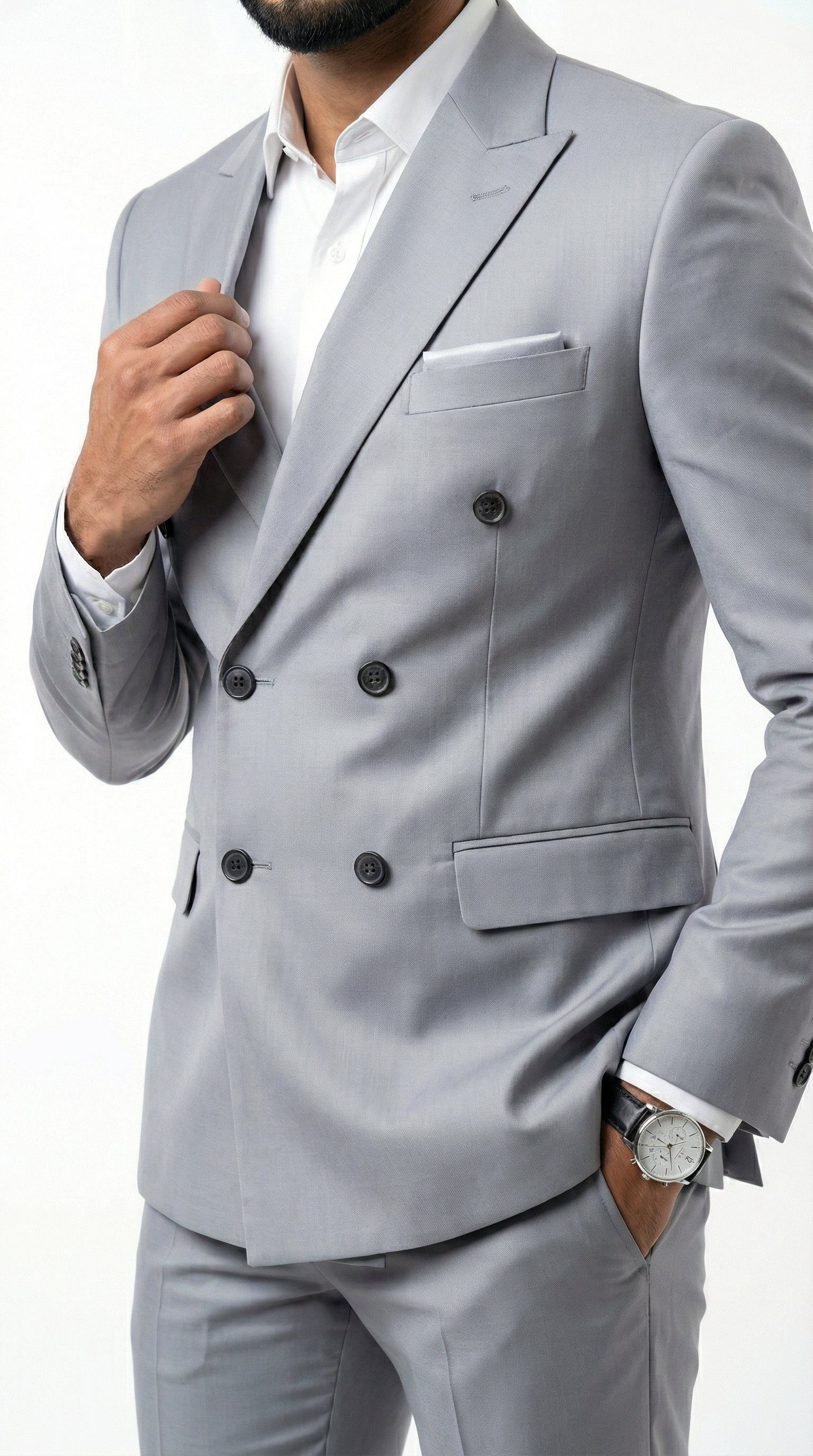 DOUBLE BREASTED BLAZER GREY