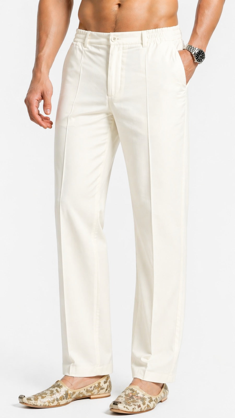 CREAM  POLO PANTS