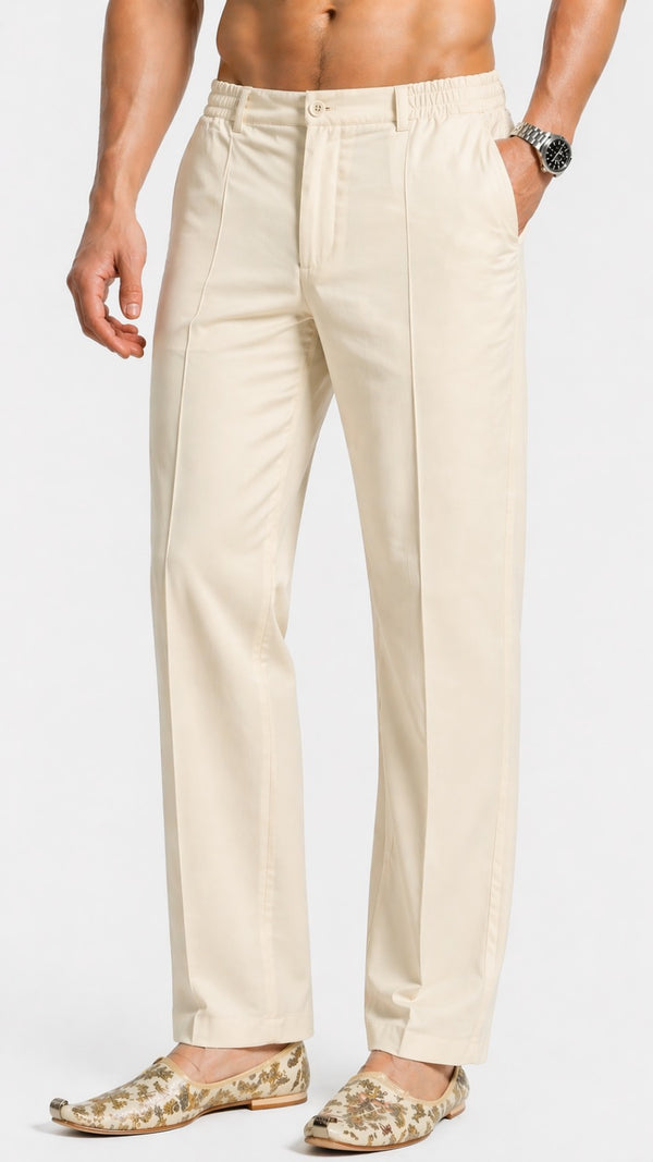 CREAM  POLO PANTS