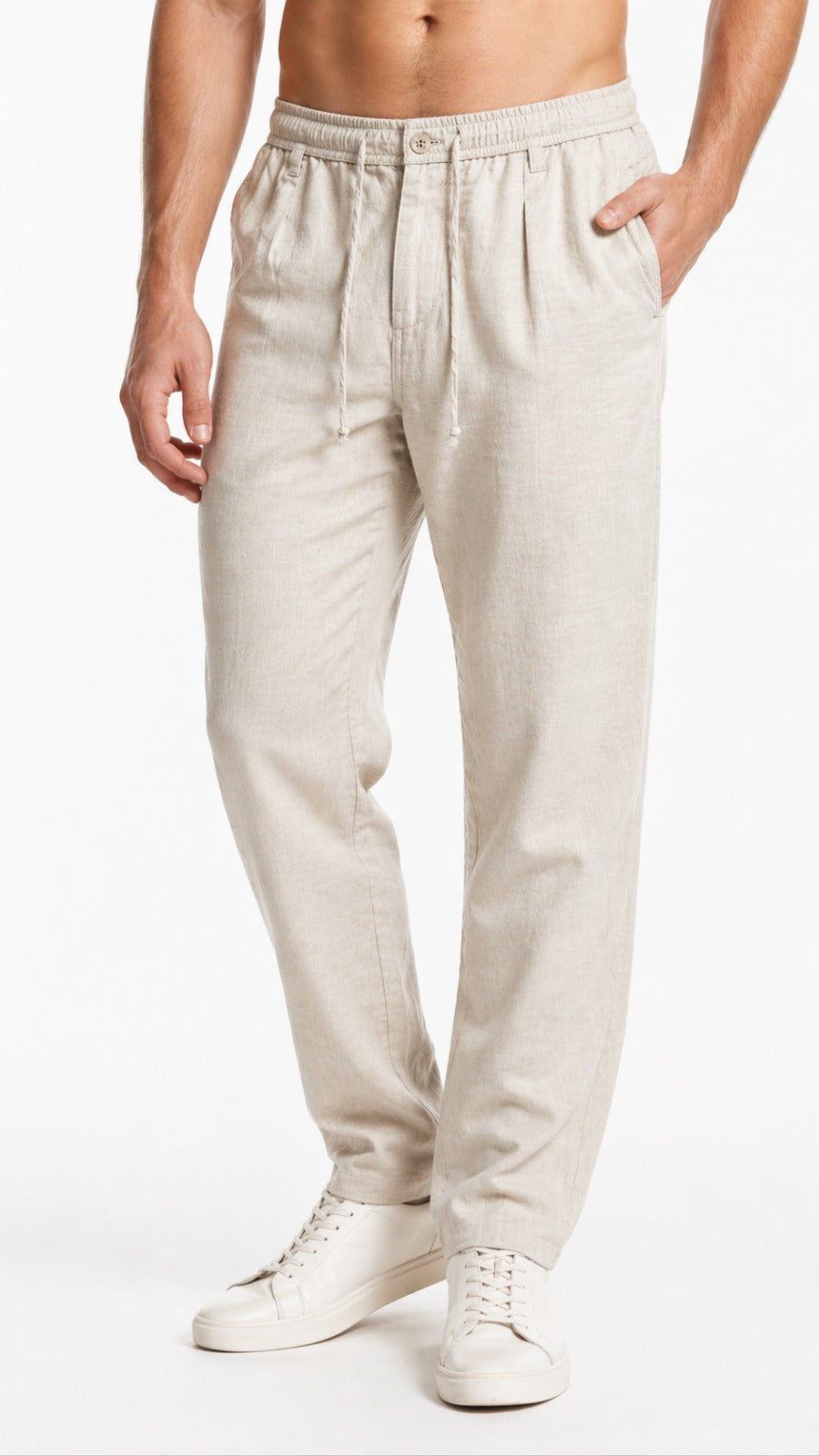 LIGHT BEIGE LINEN PANTS