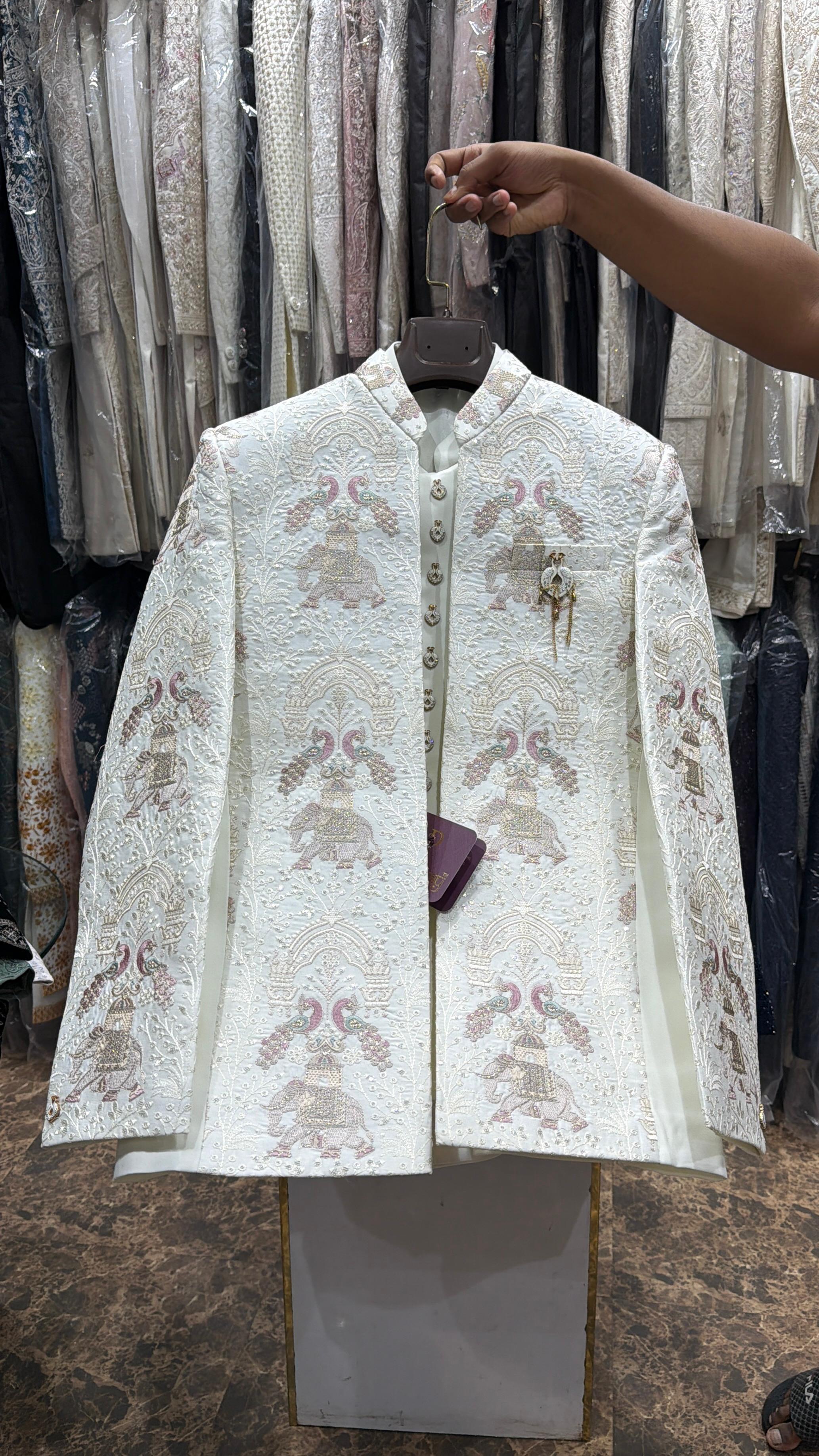 Ivory Darbar Embroidered Jacket