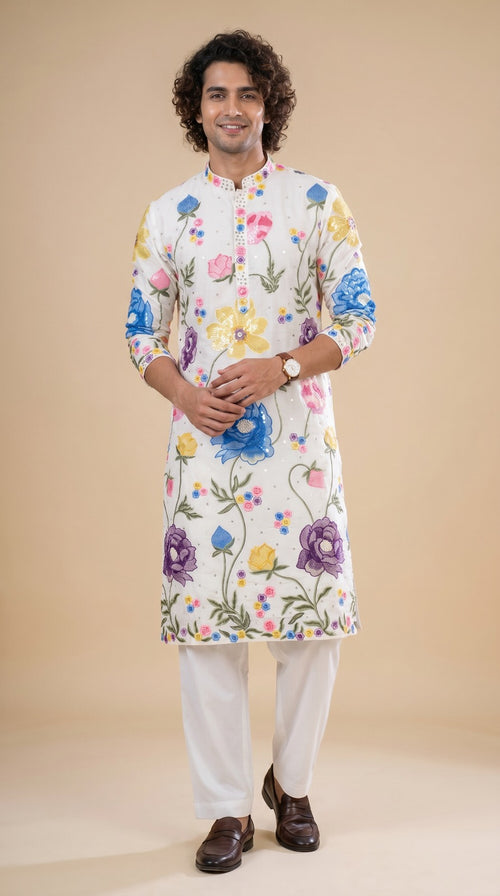 FLORAL DESIGNER KURTA