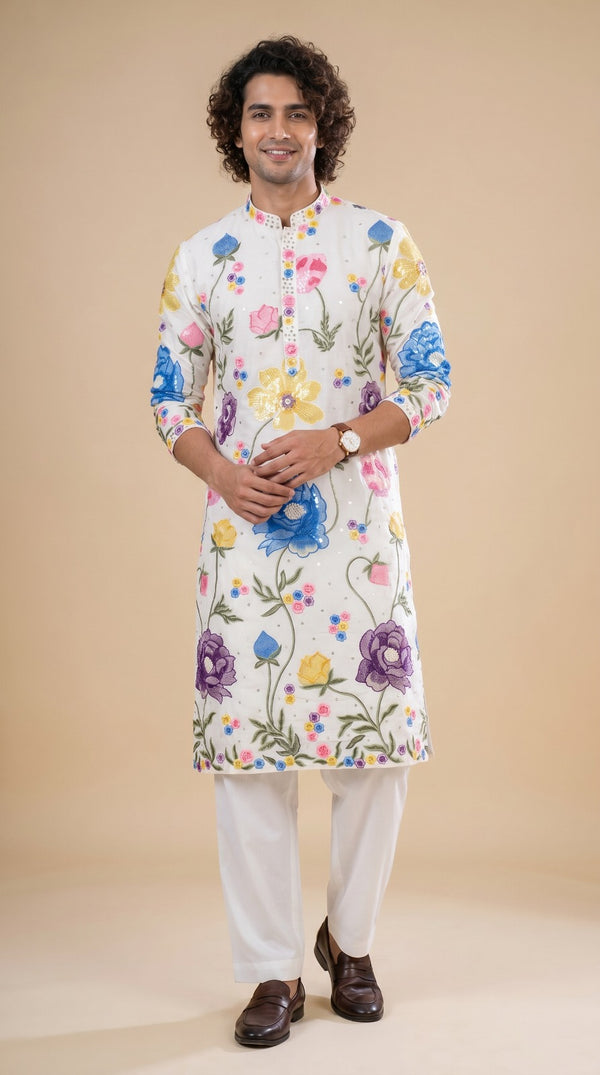 FLORAL DESIGNER KURTA