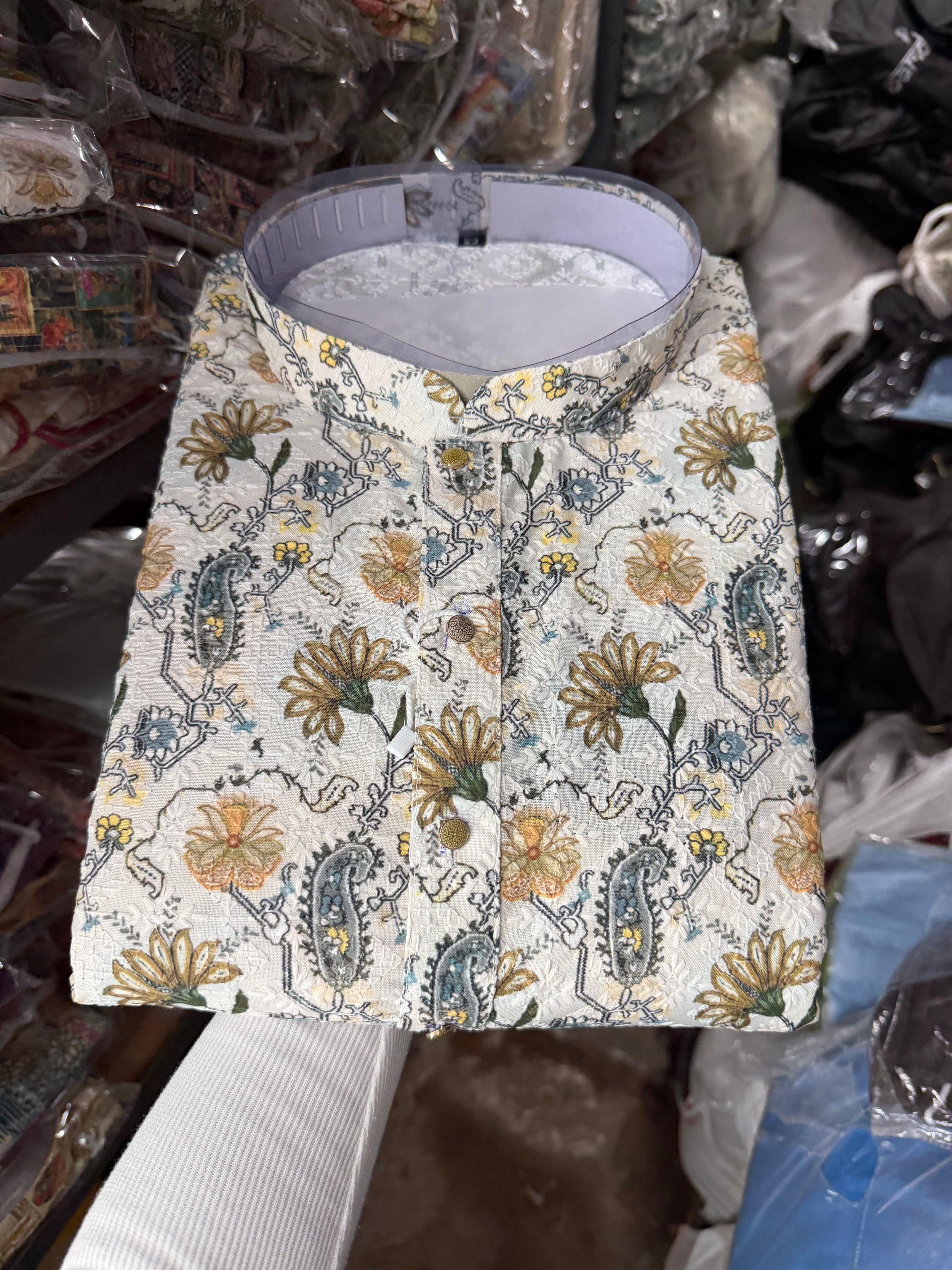 FLORAL FOLKLORE CHIKAN PRINT