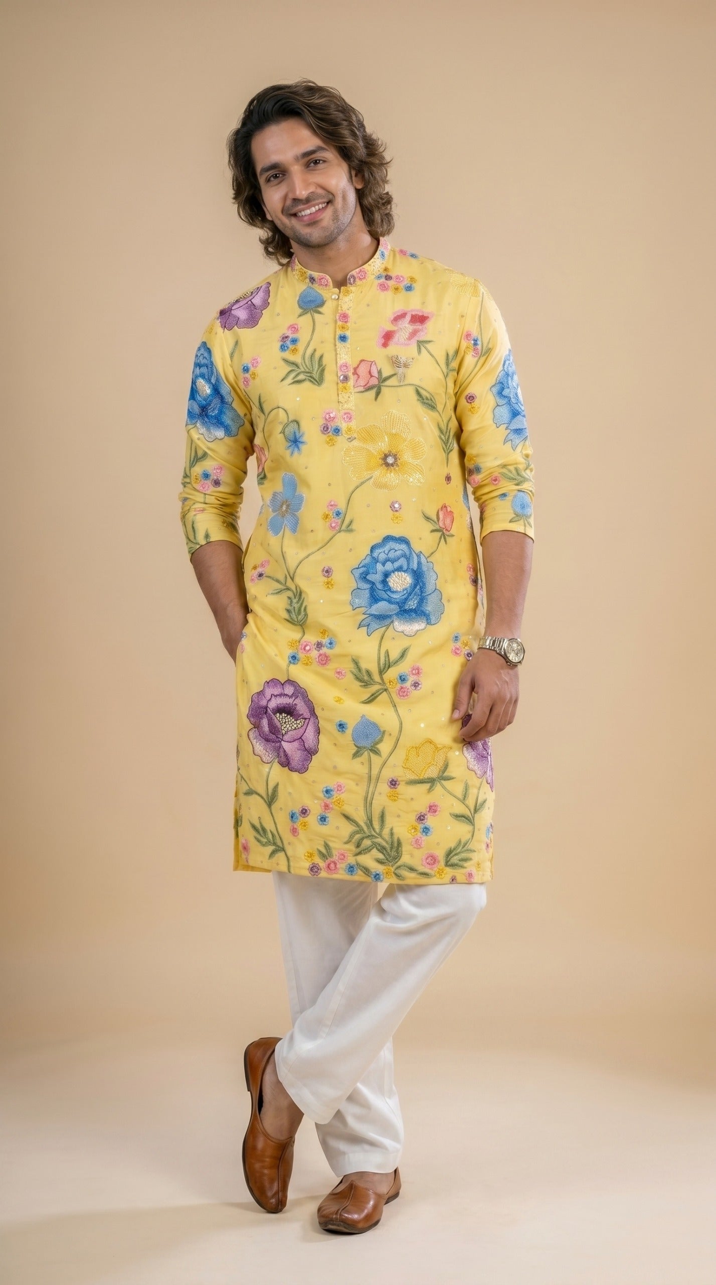 FLORAL DESIGNER KURTA