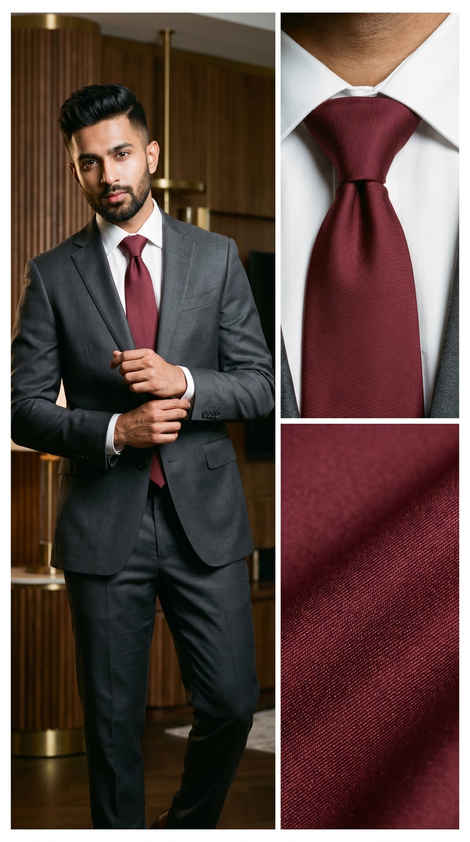 MAROON TEXTURED TIE